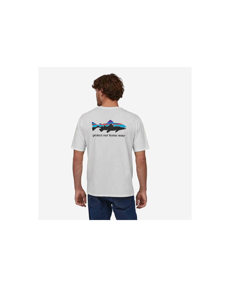 Patagonia- M's Home Water Organic Trout T-shirt White